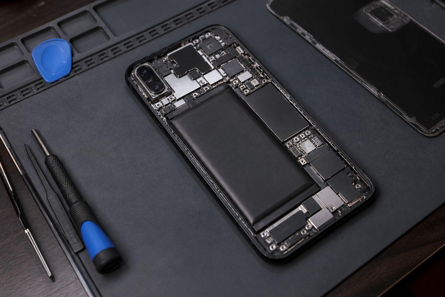 Representative service photograph of smartphone battery replacement