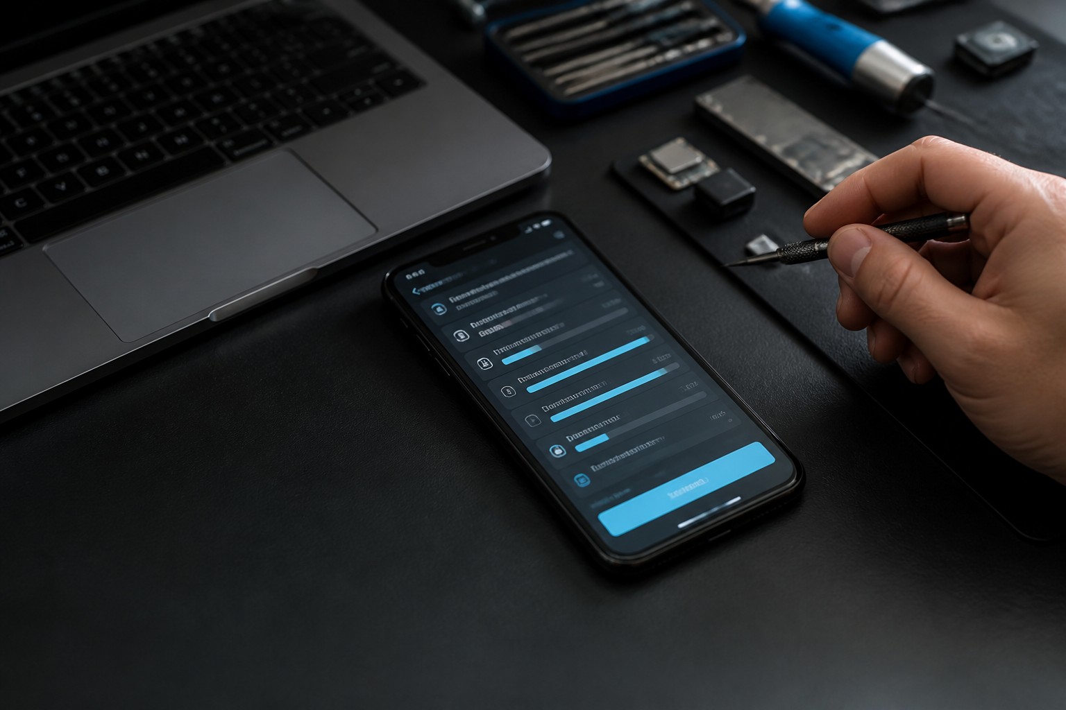 Representative service photograph of smartphone software troubleshooting